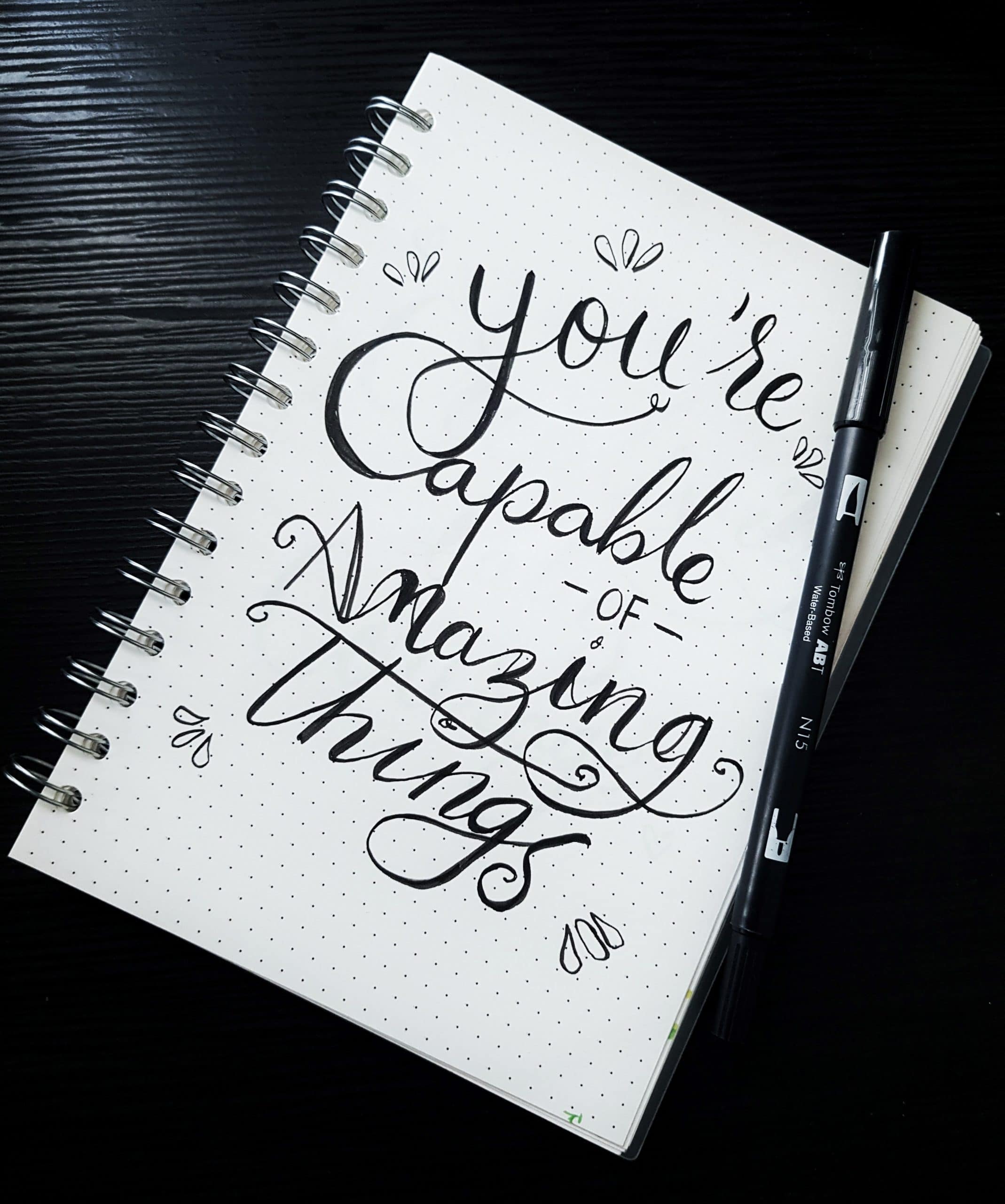 Calligraphy inspirational quote 